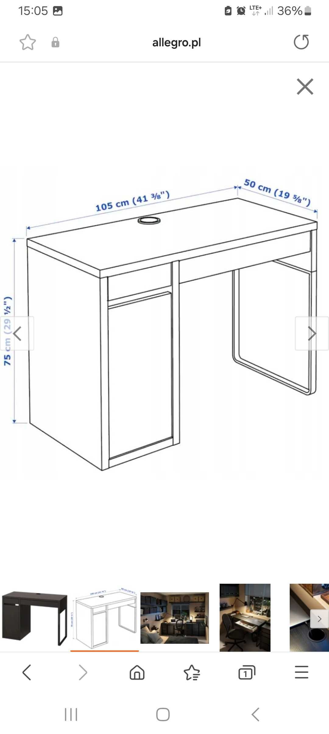 Biurko czarne Ikea