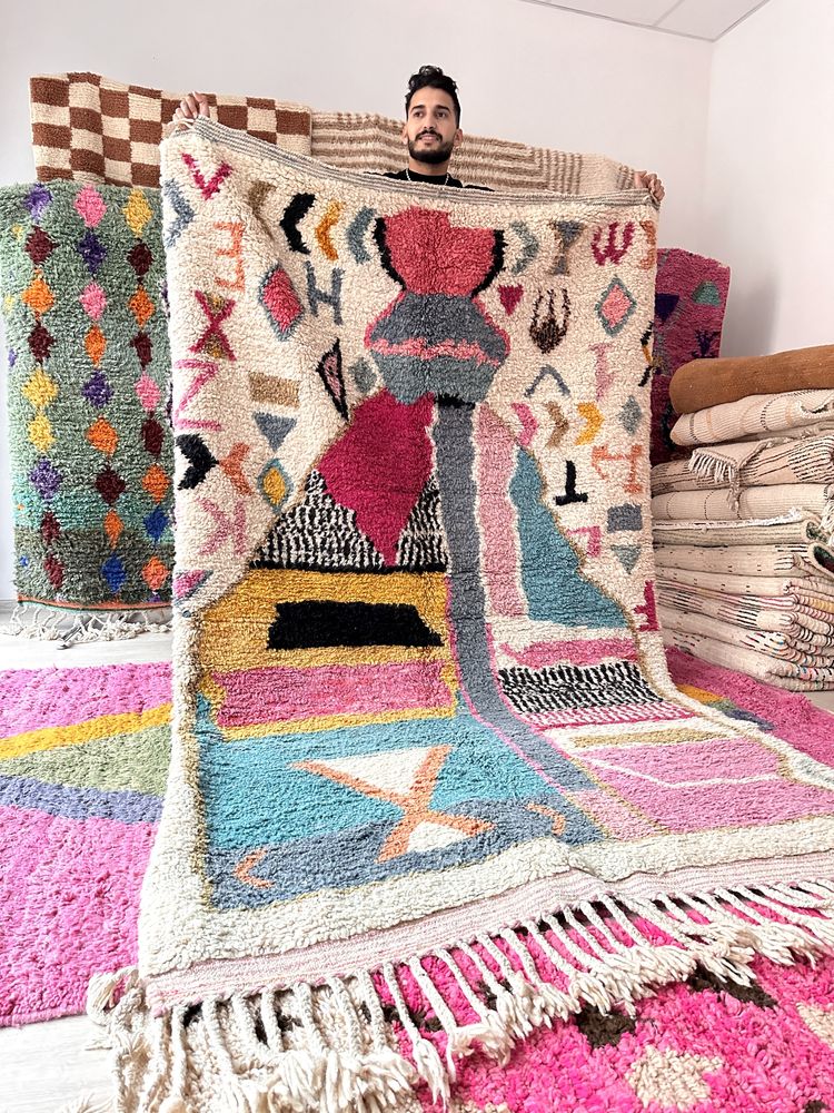 Marokański ręcznie tkany dywan z wełny owczej