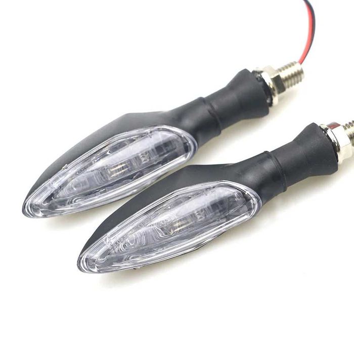 Par piscas LED longos moto cafe racer