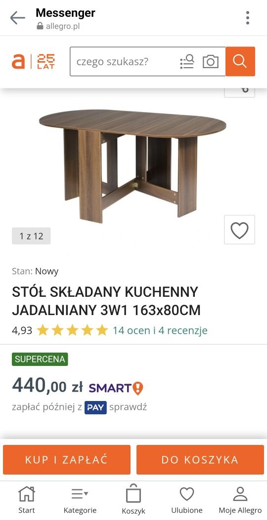 Sprzedam stół stołowy rozkładany