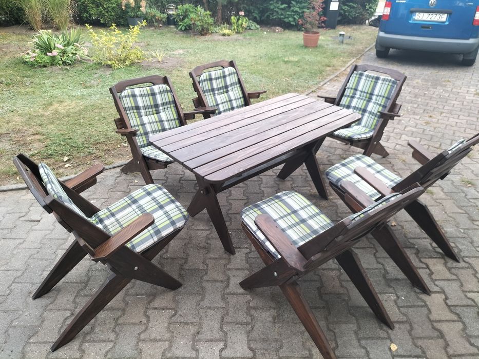 Zestaw ogrodowy stół+6 krzeseł+ poduszki  TRANSPORT