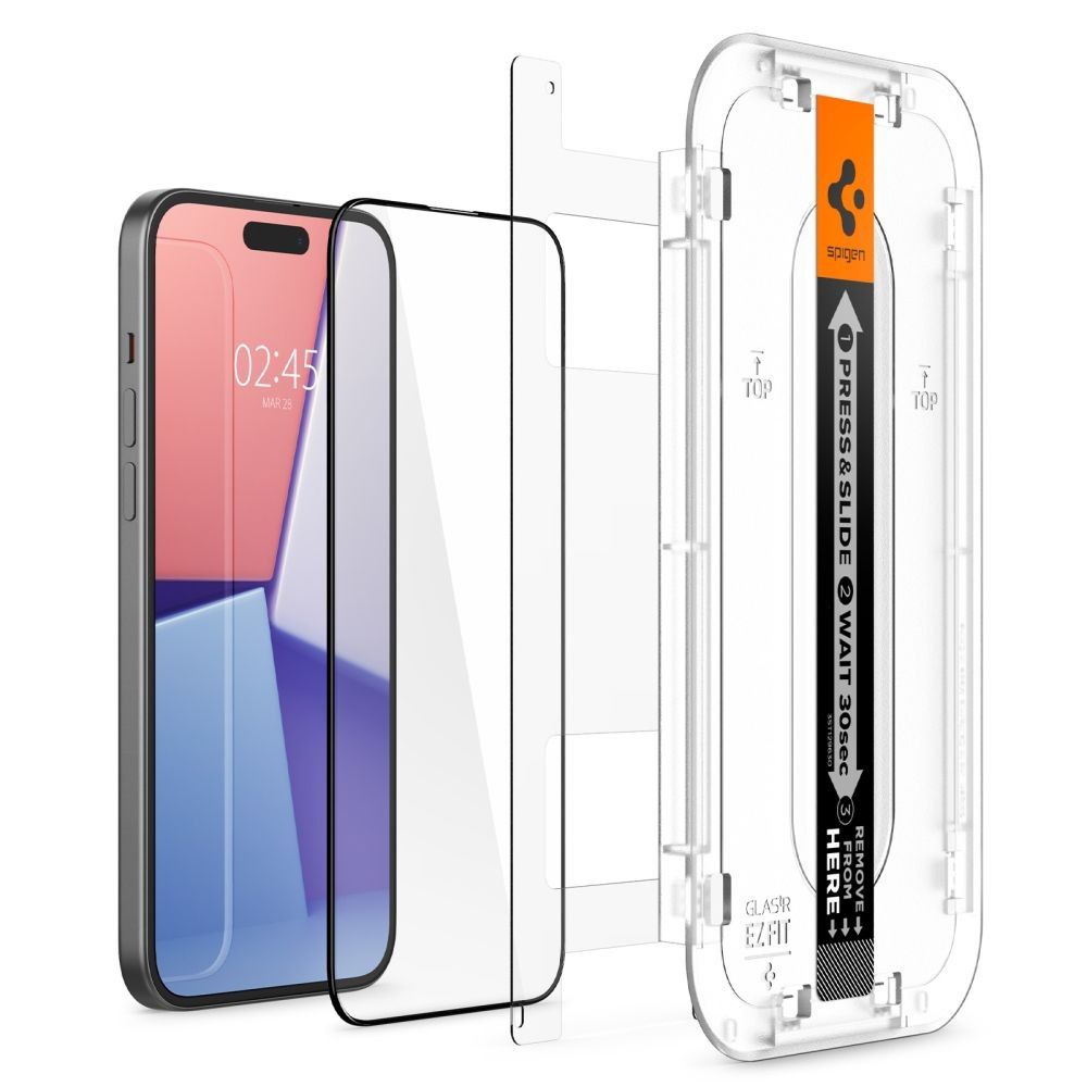 szkło hartowane spigen glas.tr "ez fit" fc iphone 15 black