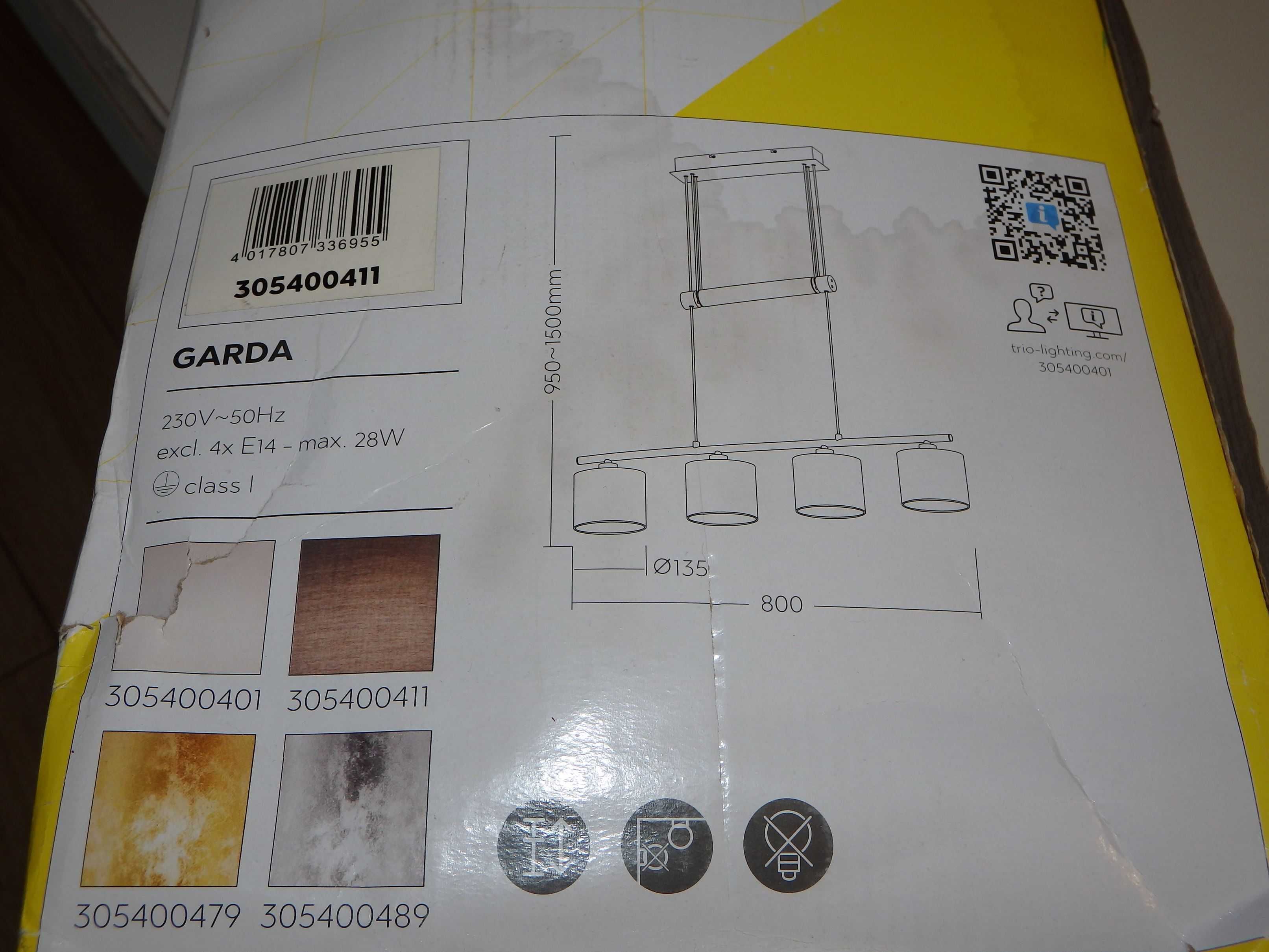 lampa wisząca nad stół trio GARDA