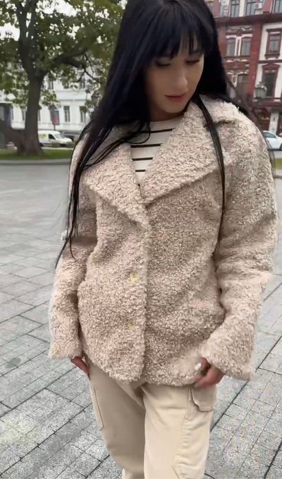 Шубка пальто тедді з еко хутра