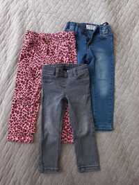 Spodnie dziewczęce 92, 98, zestaw spodnie dla dziewczynki panterka