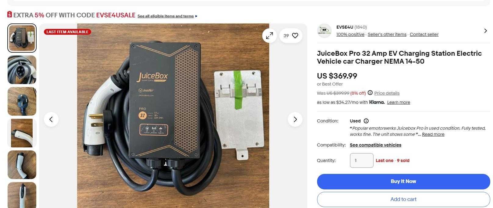 Знаменита американська зарядна станція JuiceBox Pro 40 (J1772,40А)