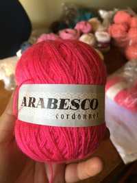 Novelos “Arabesco Cordonnet” rosa forte, 100% acrílico, 50 gramas