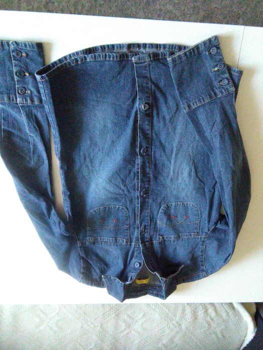 Włoska bluzka jeans coin girl