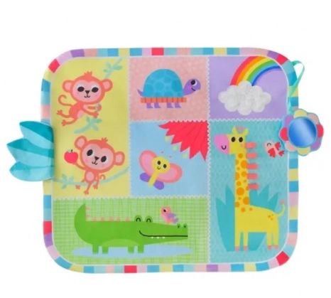 Тактильний двосторонній плюшевий розвиваючий килимок