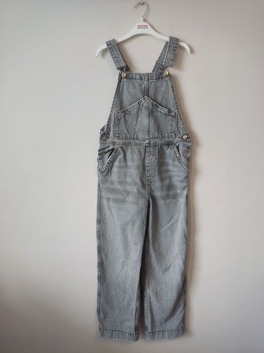 Spodnie długie ogrodniczki jeansowe,Zara,r.164