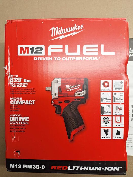 Milwaukee M12FIW38-0 Klucz udarowy akumulatorowy 12V 3/8" 339Nm