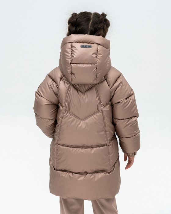 Куртка пальто пуховик зимова 116,122,,134на дівчинку Nestta 116-134