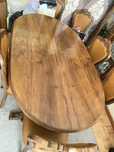 Conjunto de mesa extensível com 8 cadeiras madeira maciça