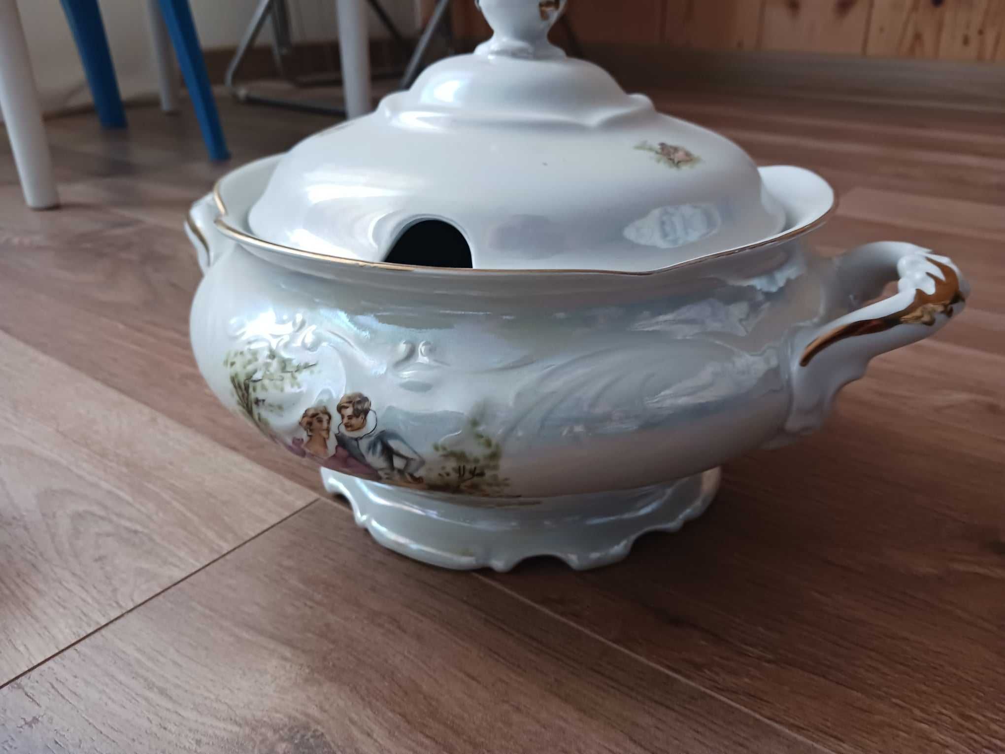 Duży zestaw serwis obiadowy porcelana Wałbrzych Ćmielów