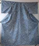 Oryginalne japońskie kimono komon niebieskie w paski z Japonii vintage