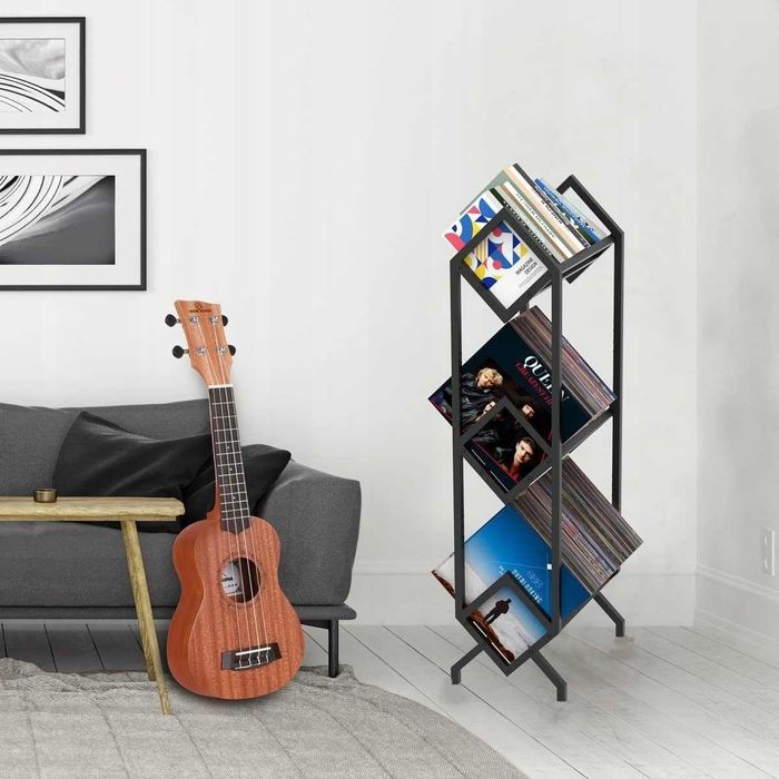 Stojak na płyty winylowe 3 piętrowy. NOWY