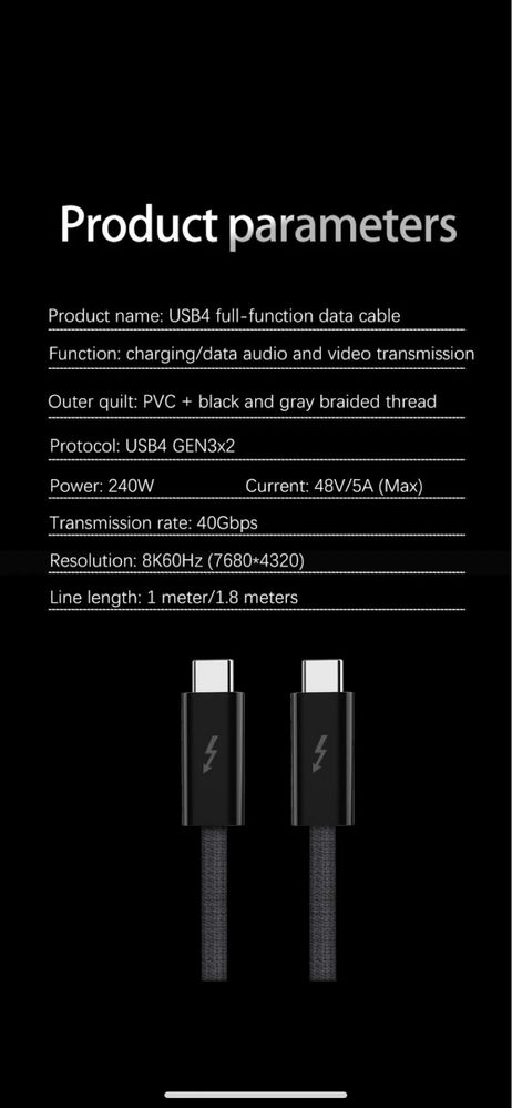 Cabo thunderbolt 4