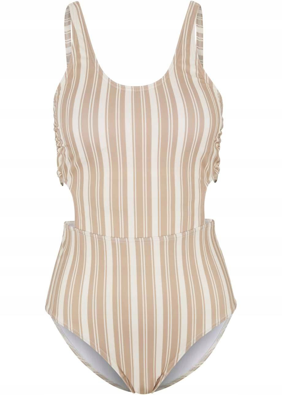 B.P.C monokini beżowe w paski 40.