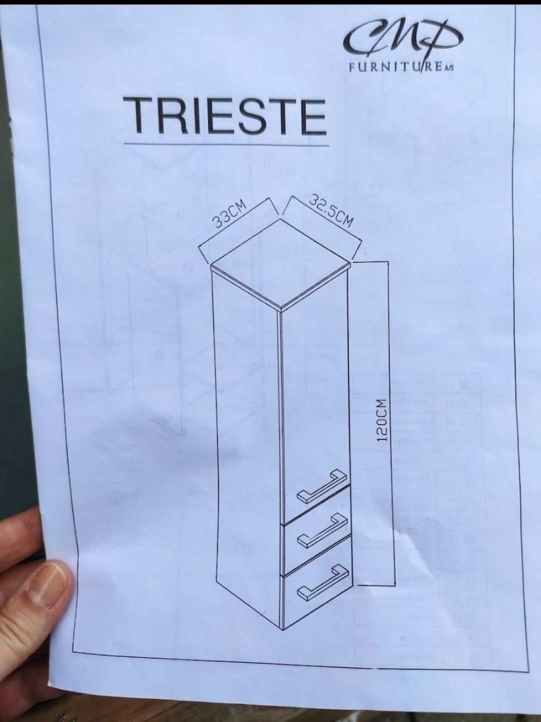 Nowa biała szafka do łazienki z szufladami