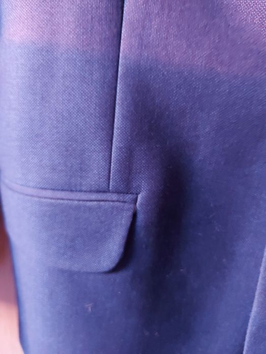 Garnitur młodzieżowy granatowy z domieszką wełny na wysokiego chłopca