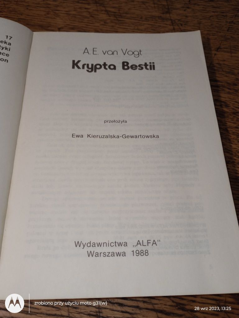 Krypta Bestii. A.E.van Vogt