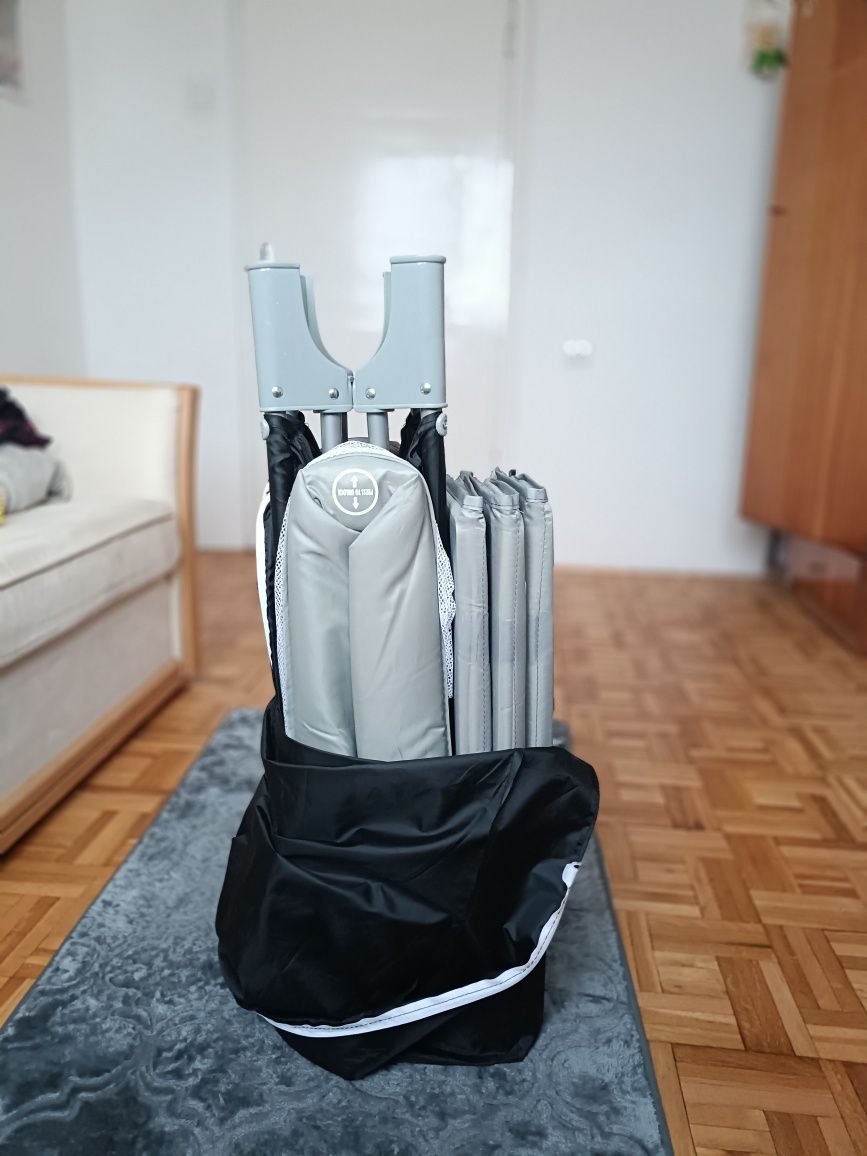Łóżeczko turystyczne SMIKI czarno-szare