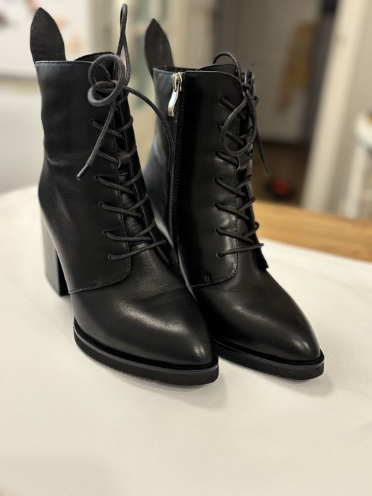 Шкіряні ботильйони жіночі демісезонні  Angelo Vani сапоги ботинки