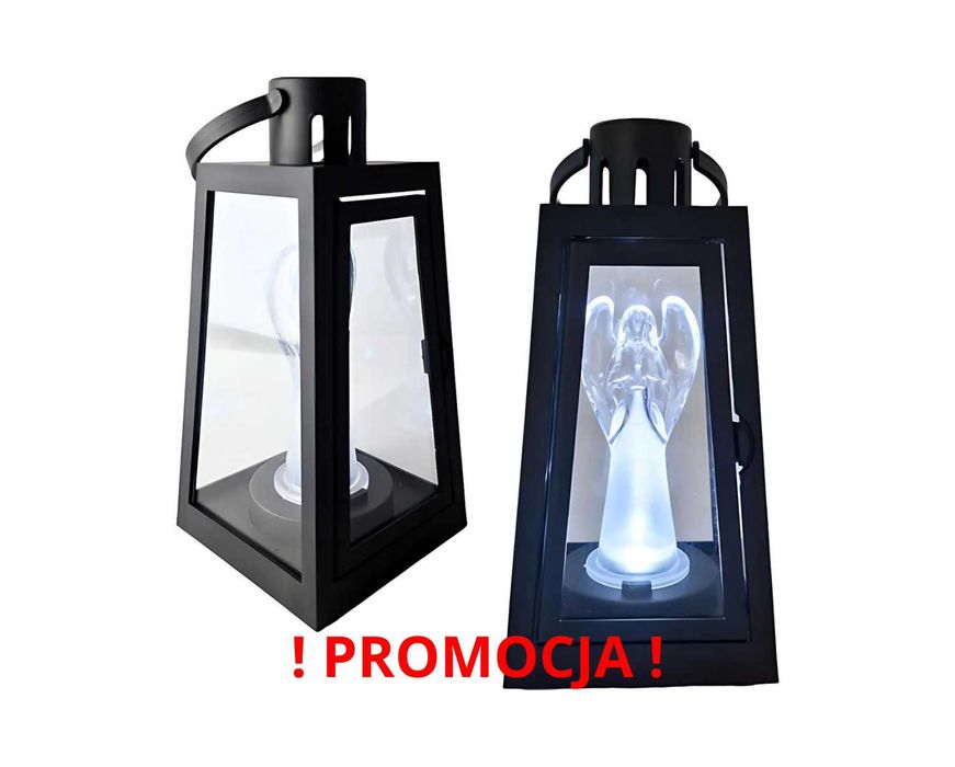 ZESTAW 2x Znicz Led Latarenka Na Cmentarz 20 cm Aniołek Lampion HIT
