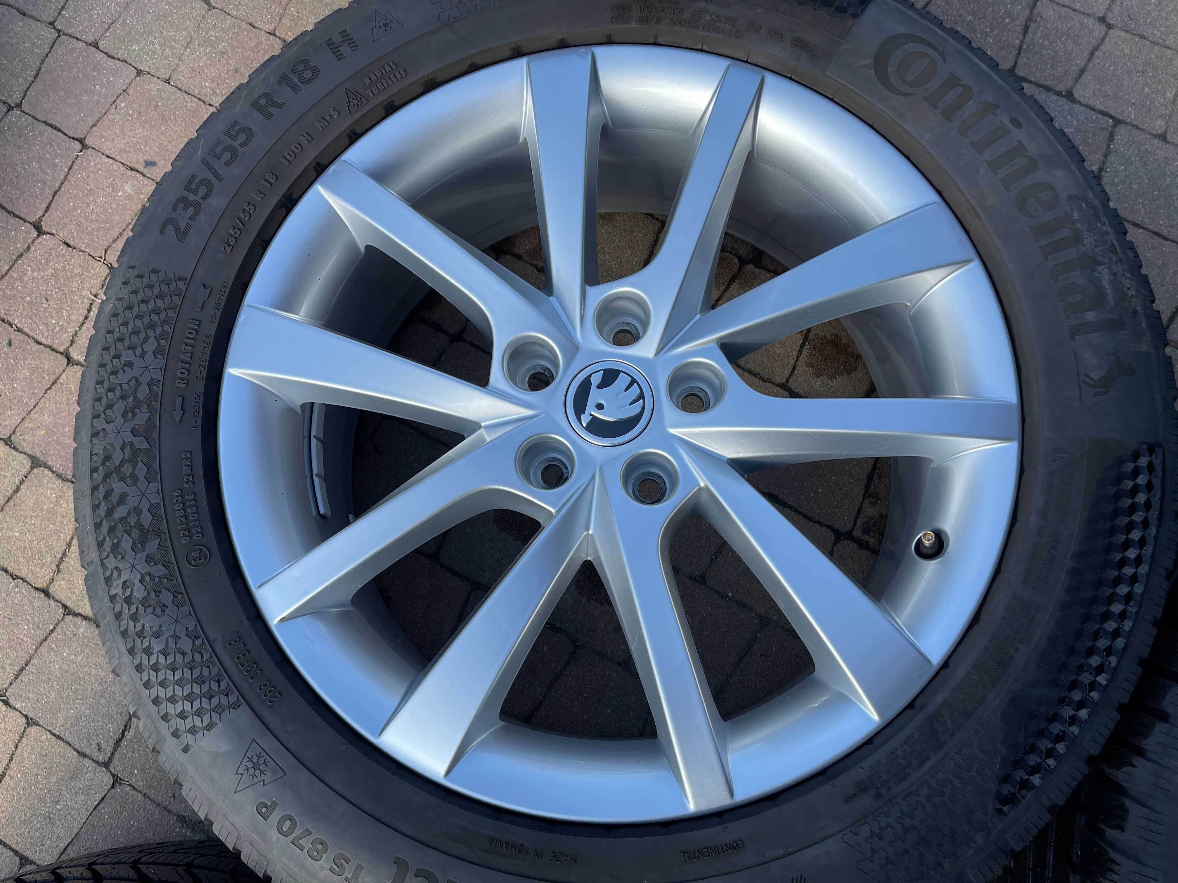 3768. Koła zimowe Skoda Kodiaq oryginalne 5x112 235/55/18 Continental