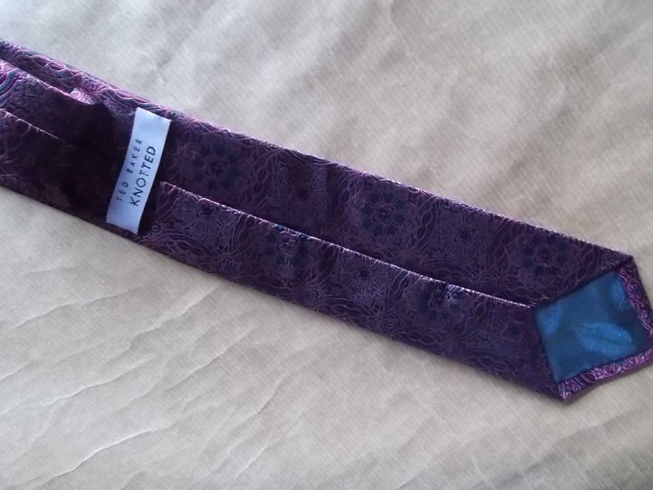 TED BAKER EXCLUSIVE London Nowy Krawat 100% PREMIUM Jedwab/Knotted/ UK