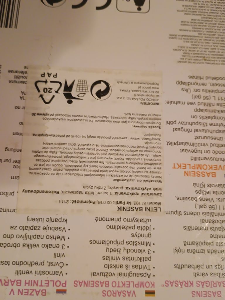 Sprzedam basen bestwey dla dzieci