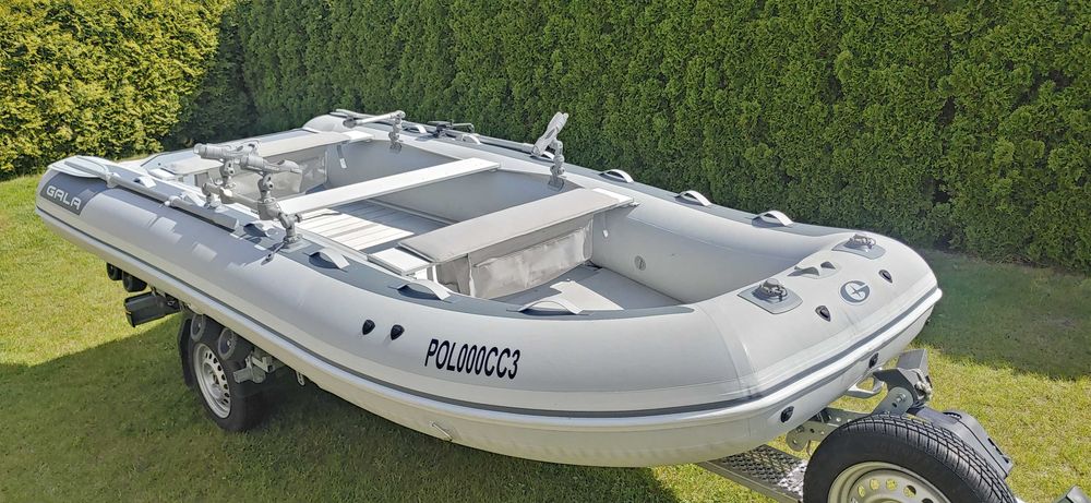 Ponton Gala F420+Silnik Tohatsu 15Hp+przyczepa Brenderup+dodatki