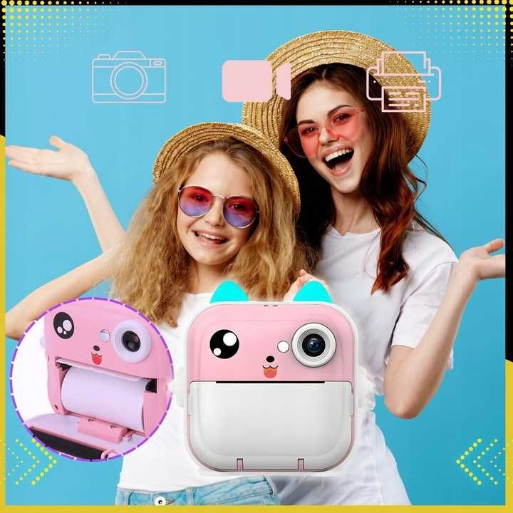 Mini Drukarka Drukuś Termiczna Aparat Natychmiastowy Dzieci 11 Rolek