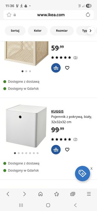 IKEA kUGGIS pudełka  plastikowe  biale.Organizery do kallaxa