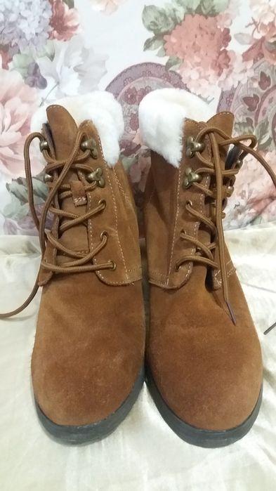 Ботинки зимние женские замша 41 размер (кожа)