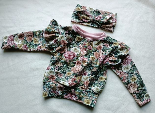 Bluza handmade kwiatowe wzory do wyboru!50-98 cm