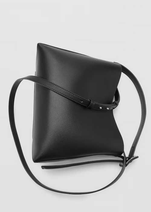 MANGO Torba torebka shopper Mała ze sprzączką zapinana na suwak klamra