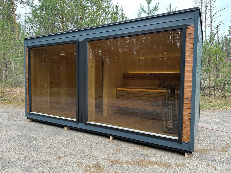 Sauna NOWOCZESNA Ocieplana Spa Ogrodowe Lipa Świerk Skandynawski