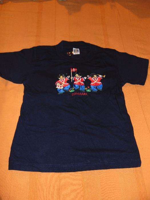 Calções Kangoroo Preto Veludo + T'shirt Danmark Azul 8/10 anos