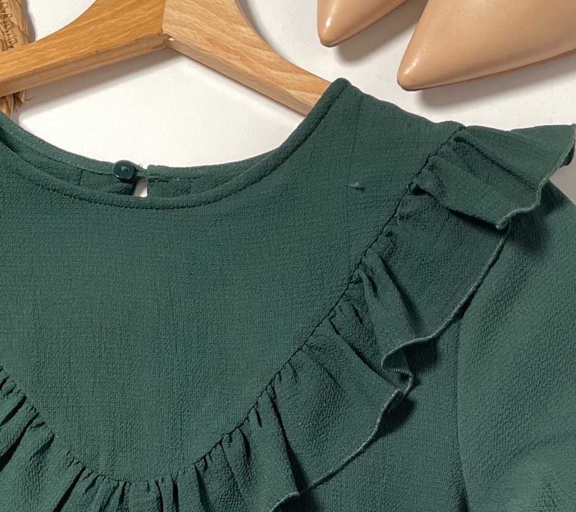 Damska zielona sukienka z falbanami H&M M(38)