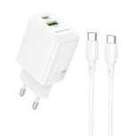 Ładowarka sieciowa BN29 Fuente - USB + Typ C - QC 3.0 PD 30W z kablem