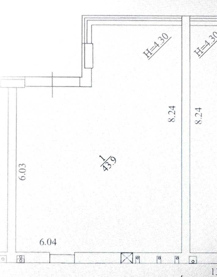 Коммерция 44м3 Фасад, высота 4,3м ЖК На Прорезной, центральная аллея