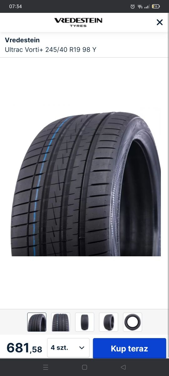 Vredestein Ultrac Vorti + 245/40 r19 2 sztuki