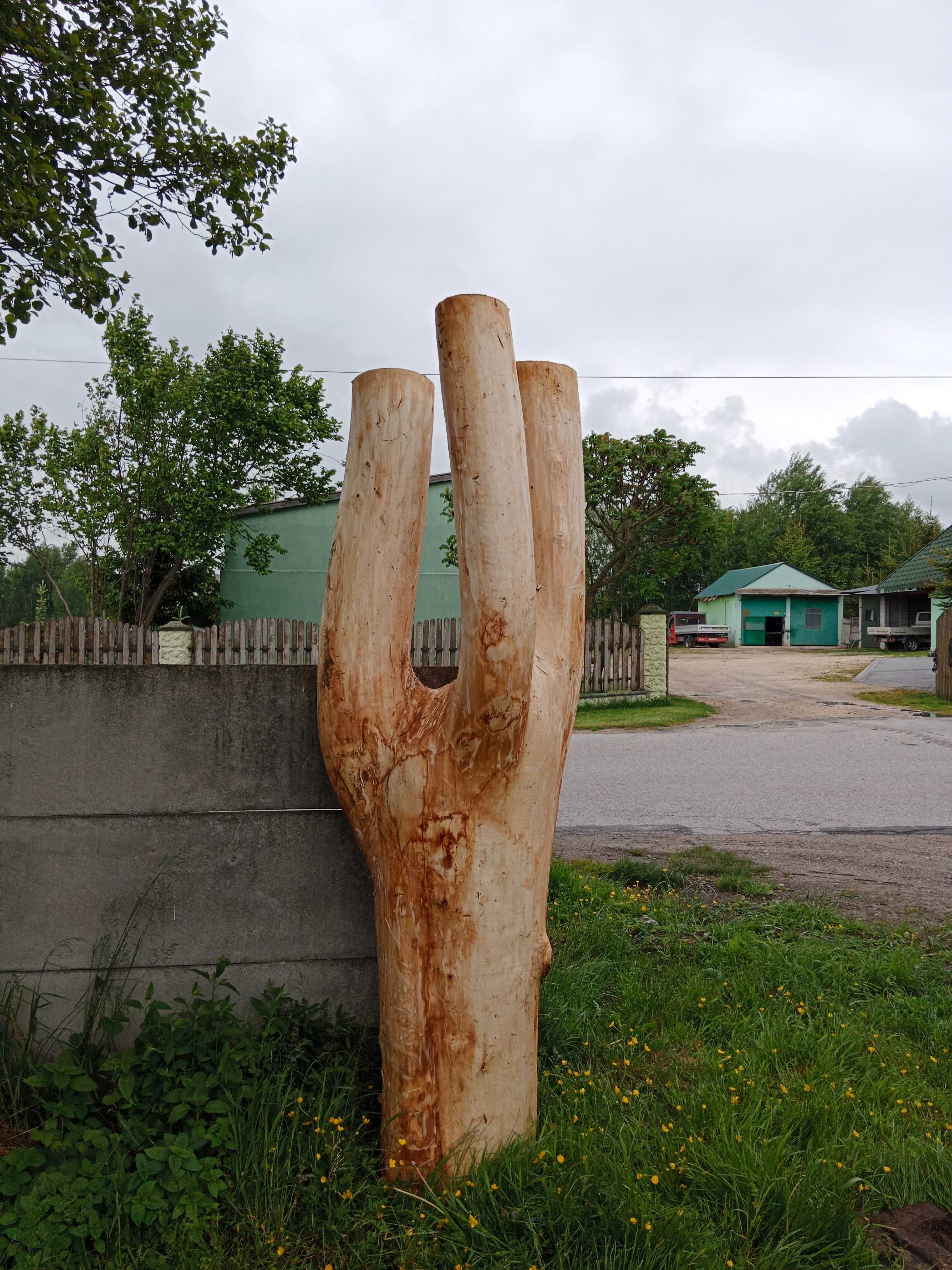 Drewniany stojak na kwiaty kwietnik ozdoba do ogrodu