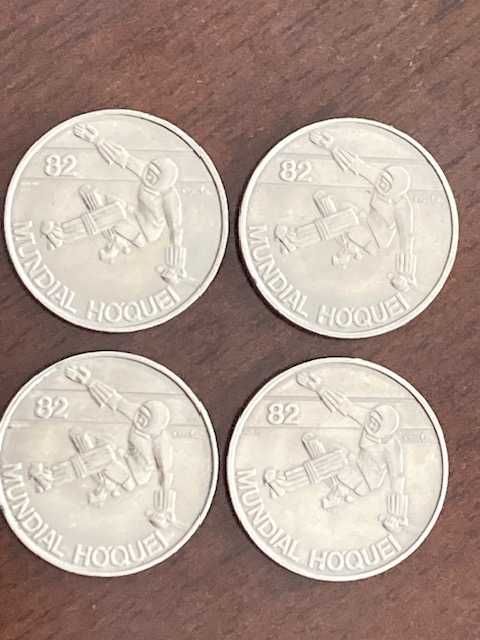 7 moedas comemorativas 25 escudos (25$00) 1983 - Mundial Hóquei 82