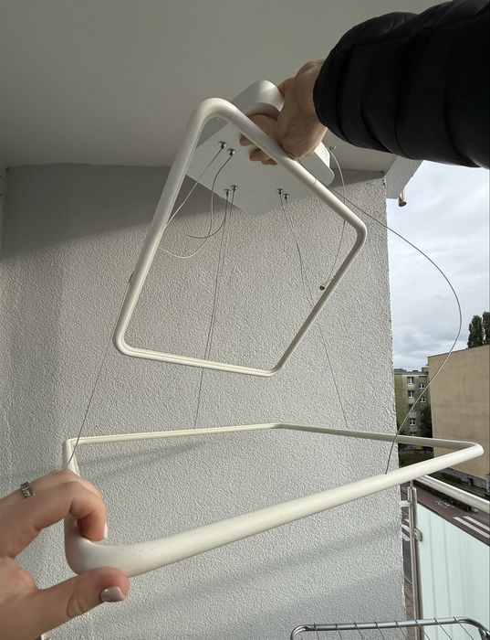 Lampa biały kwadrat Milagro Nix White podwójny pierścień wisząca