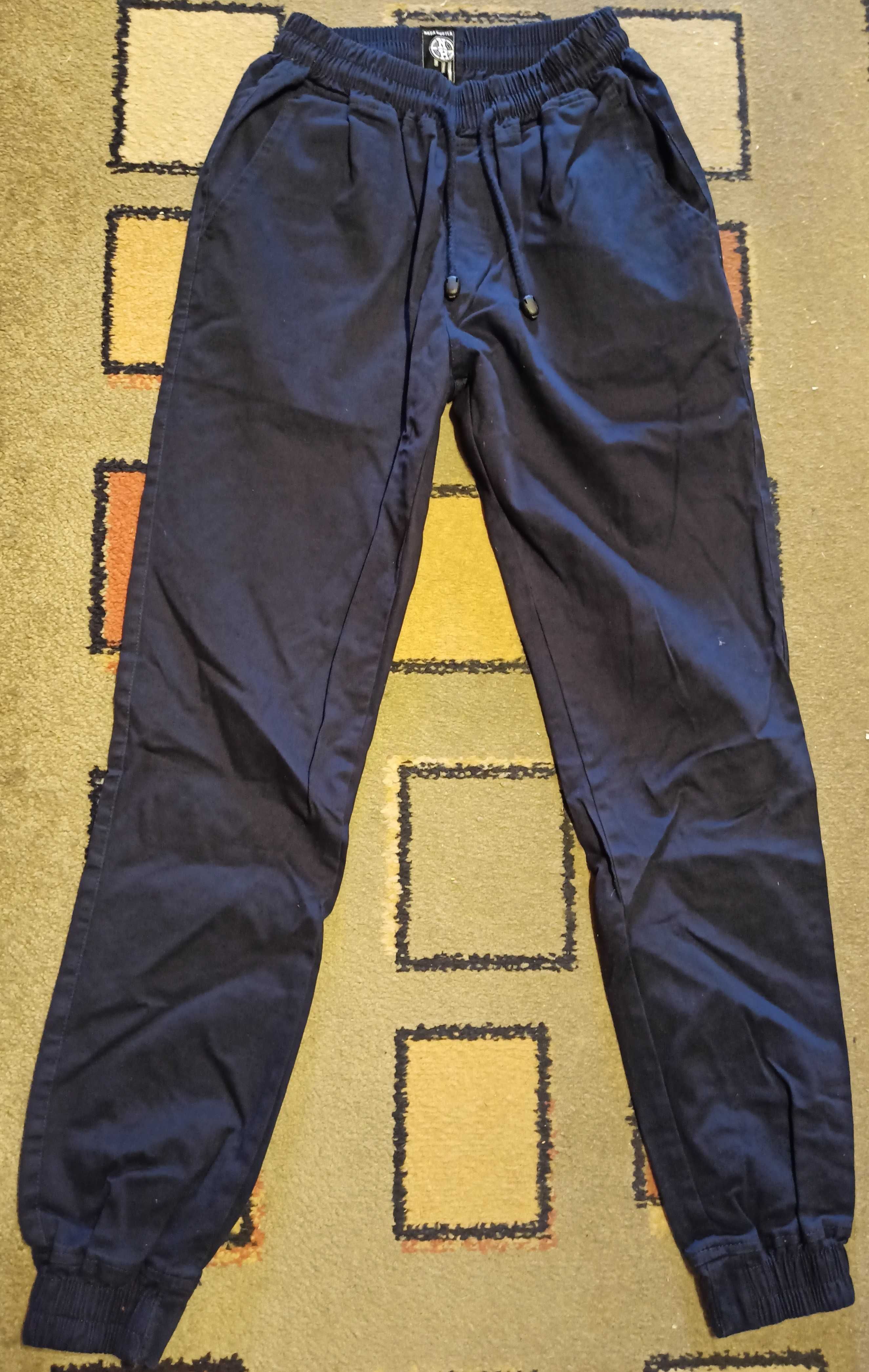 spodnie jogger nasa z poliester 5% chino dk navy rozm 34 nowe