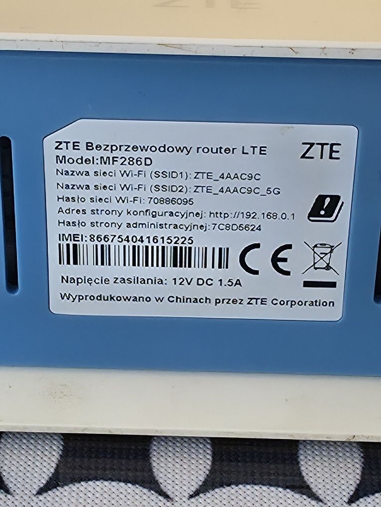 Router LTE+ 5Ghz ZTE MF286D na kartę SIM Internet agregacja 3 pasm