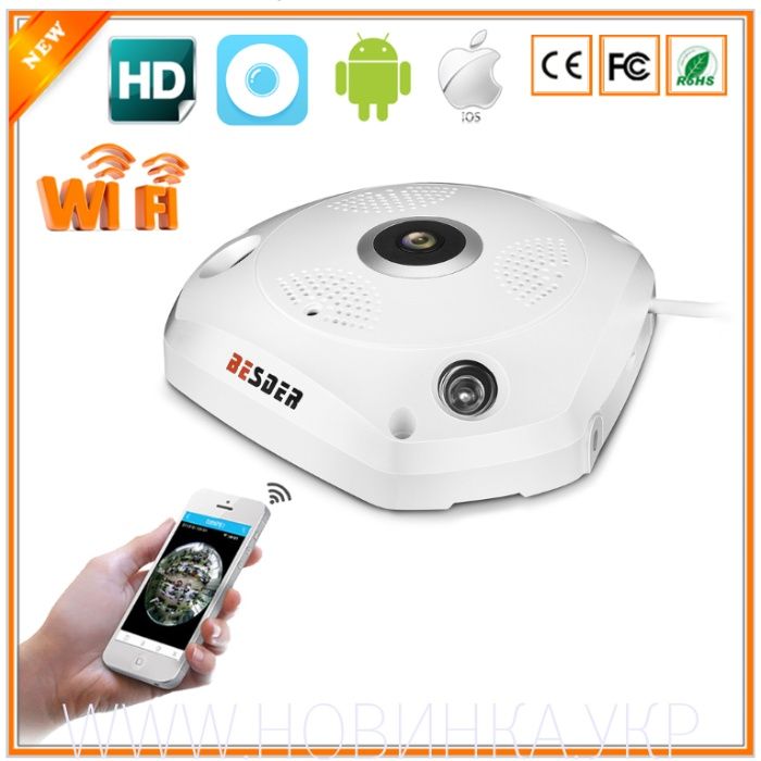 Камера 360 градусов панорамная Ip 960 P 1.3MP рыбий глаз беспроводной