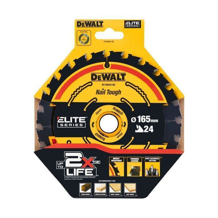 Piła Tarczowa Do Drewna Elite 165/20Mm 24 Zęby DeWalt